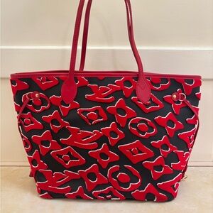 Authentic Louis Vuitton x Urs Fischer  Neverfull NM tote Tufted Monogram